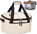 LUXJA Insulated Slow Cooker Bag Compatible with Crock Pot, Beige