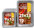 Aluminum Foil Pans 20 Pack, 9x13 10 Pack, 21x13 10 Pack