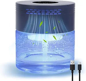 Water Air Purifiers for Home, Water Based Air Purifiers, Quiet 3-Speed Air Washer Aroma Diffuser, 8-Color Light Air Revitalizer, 48H Auto Shut-off Humidifier for Bedroom, Office, Living room, Pet