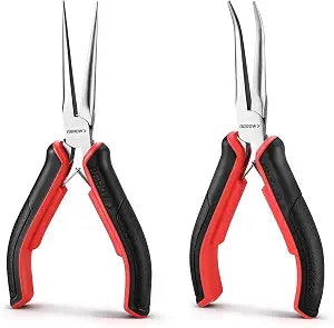 ARROW 2-Piece 6" Needle Nose Pliers Set, Mini Long & Bent Nose Pliers