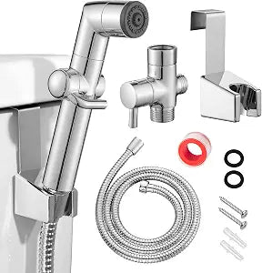 JONKEAN Bidet Sprayer for Toilet, Sprayer for Bathroom Chrome