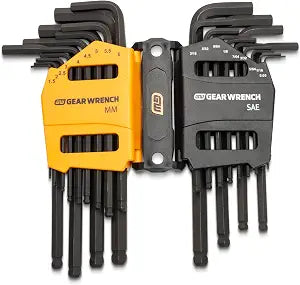 GEARWRENCH 26 Piece SAE/Metric Ball End Long Arm Hex Key Set - 83505