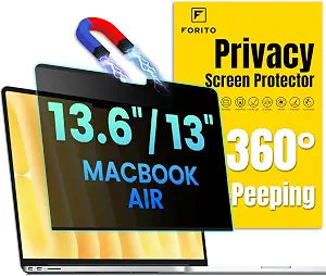 F FORITO Magnetic Privacy Screen Protector Compatible with MacBook Air 13.6/13 inch (2022-2026, M2, M3, M4, M5), 360 Anti Peeping Removable Anti Blue Light Anti Glare Laptop Privacy Screen Shield