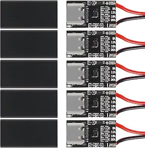 5PCS Type-C PD3.0 QC Trigger Board USB-C PD 5V 9V 12V 15V 20V DC Fixed Voltage Power Module 5A With Housing for Household Electronics