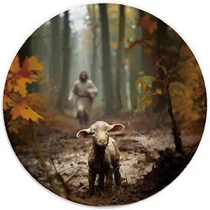 Christian Jesus Mouse Pad 7.9x7.9 Inch,Christian Gifts for Women Men,He Left the 99 to Find Me Religious Mousepad for Computers Laptop Home Office Dorm Desk Accessories,Jesus Leaves the 99 Sheep