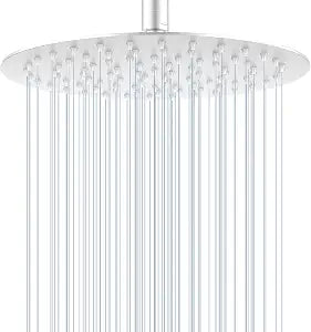 10 Inch Brushed Nickel Round Rain Shower Head, All Metal Stainless Steel Rainfall Shower Heads with 100 Anti-Clog Silicone Nozzles, Wall or Ceiling Mount