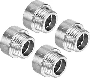 PATIKIL Shower Head Extension Arm, 4 Pack 201 Stainless Steel G1/2 Male to Female Thread 20mm Length Pipe Fitting Shower Head Extender