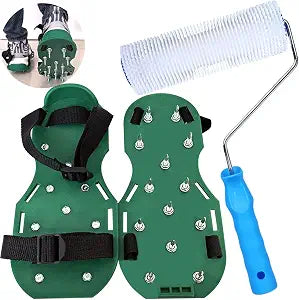 9 Inch Screed Spiked Roller Self Leveling Concrete Roller Epoxy Roller Spike Shoes for Epoxy Flooring Cement Floor Leveling Tools Screed Compound Roller