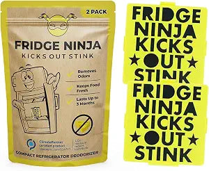 Fridge Ninja Compact Fridge Deodorizer, 2 Pack