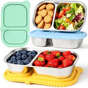 YQL 12 oz 3 Pack Stainless Steel Food Containers for Kids