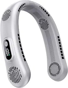 4-Motor Neck Fan, Cooling Neck Fan that Blow Cold Air, LED Display, 5200mAh