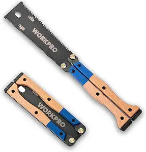 WORKPRO 6'' Folding Japanese Hand Saw, Double-Edged Pull Saw with 11&17 TPI