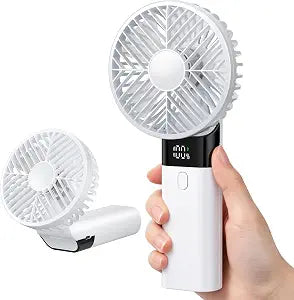 AJVV Handheld Fan Rechargeable, Portable Mini Fan, Up to 10H Runtime, 180 Foldable Personal Fan, USB Travel Fan with 3000mAh Battery for Pocket, Office, Bedroom, Camping