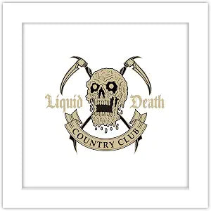 Trends International Gallery Pops Liquid Death - Liquid Death Country Club Logo Wall Art Gallery Pops Wall Art, White Framed Version