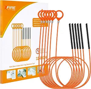 32 Inch Anti-break Metal Drain Snake, 6 Pack Hair Clog Remover