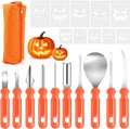 AUGSUN 21pcs Halloween Pumpkin Carving Kit with Stencils for Adults
