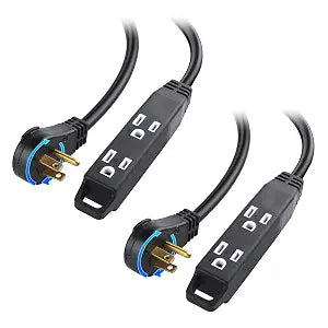 [ETL Listed] Cable Matters 2-Pack 3-Outlet Power Strip Extension Cord, 6ft