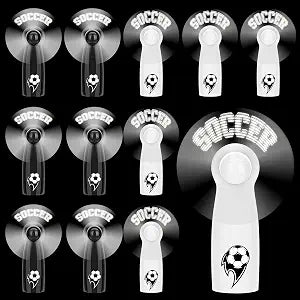 Tuanse 12 Pcs Mini Fans Party Favors, Portable Fans,Black, White,Soccer