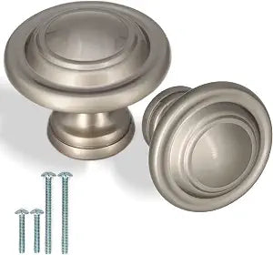 2 Pack Large Closet Door Knobs (Matt Nickel)