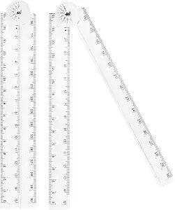BlingKingdom 2PCS 30 cm Ruler Foldable, Transparent Straight Ruler for Math