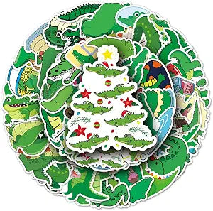 50 PCS Waterproof Playful Crocodile Vinyl Stickers Pack