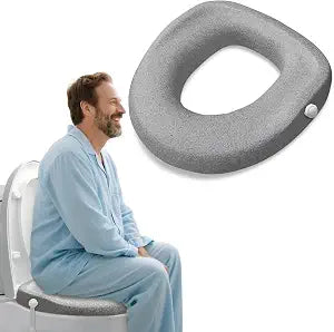 Comfort Toilet Seat Riser, Ergonomic Slope Design for Easier Sit-to-Stand, No-Tool Portable Aid for Seniors, Post-Surgery, Bariatric, Fits Standard/Elongated Toilets, with Cleaning Tablets