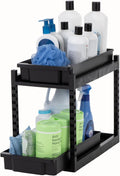IRIS USA 2 Tier Pull Out Drawer Organizer, Kitchen Bathroom Pantry, 1 Pack