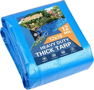 Tarp Waterproof 12x16Ft,12Mil Heavy Duty Poly Blue Tarpaulin Cover