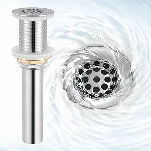 KES Bathroom Sink Grid Drain Without Overflow, Faster Drainage, Chrome
