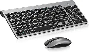 cimetech Wireless Keyboard and Mouse Combo - Grey Black