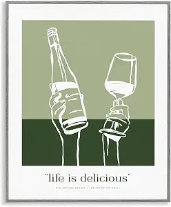 Green Life Is Delicious Kitchen, 16 x 20 Inch Framed Gicle Print
