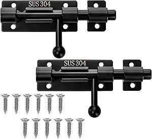 WRINGKIT 2 Pack 4 Inch Slide Bolt Latch, 304 Stainless Steel