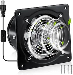 Yaocom 6 Inch Exhaust Fan 308 CFM Compact with Switch Damper, Black