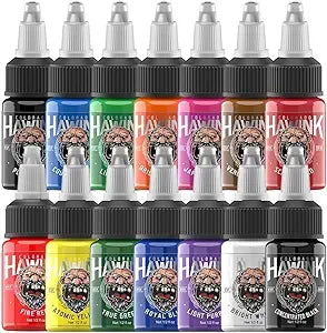 Hawink Tattoo Ink Set 1/2 oz (15ml) Tattoo Supply 14 Colors Pigment Kit TI203-15-14
