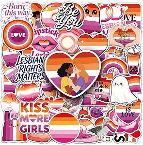 Lesbian Pride Stickers |61Pcs Girls Love Waterproof Vinyl Decals
