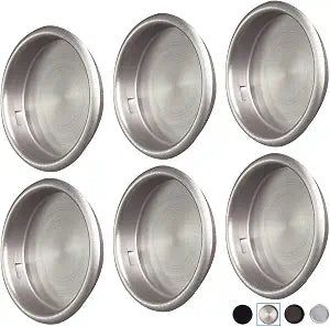 6 Pack Closet Finger Pull 2-1/8" for Bypass Sliding Doors, Satin Nickel