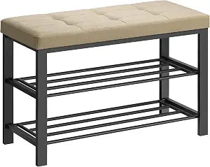 SONGMICS Shoe Bench, Storage Bench, Entryway Bench with Cushion