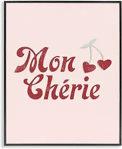 Mon Cherie French Phrase Cherries, 16 x 20 Inch Framed Gicle Print