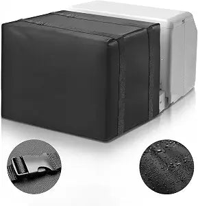 600D U Shaped Window Air Conditioner Cover for Midea U-Shaped AC, Luxiv Black Outdoor Window AC Waterproof Cover for U-Shaped Winter AC Unit with 2 Straps (Black, 20.6x12.4x13.5)