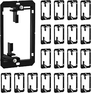 FGB 1 Gang Low Voltage Mounting Bracket, Black, 20-Pack