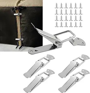 HOWDIA Sectional Couch Connectors to Make Sectional Stay, 5.1" Couch Clamps Modular Bracket for Modular Sectionals 304 Stainless Steel Sofa Clips Furniture Connectors to Hold in Place, 4 Pieces
