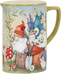 Certified International Garden Gnomes 80 oz. Pitcher