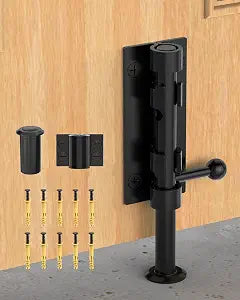 Barrel Bolt Latch, 6" Slide Bolt Gate Latch, Black, 1 Pack