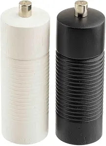 TableCraft 12857 Salt & Pepper Mills, Acacia Finish Wood Mills, Compact Salt and Pepper Mills Set of 2, 1.5 oz Capacity, 2.5" Dia x 5.5" Height, Tabletop Seasoning Grinders