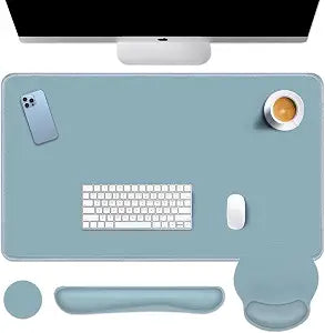Britimes Keyboard Mouse Pad Set, 4 in 1 Desk Mat Set, Blue