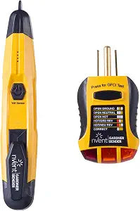 Sperry Instruments STK001 Non-Contact Voltage Tester (VD6504) & GFCI Outlet / Receptacle Tester (GFI6302) Kit, Electrical AC Voltage Detector, Yellow & Black