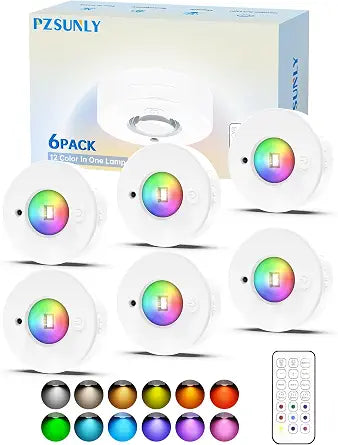 6 Pack Under Cabinet Lighting,Rechargeable Puck Lights with Remote