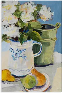Floral Fruit Still Life Kitchen, 16 x 24 Inch Canvas Wall Art