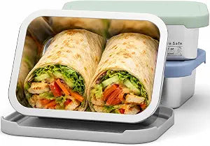 3 Pack Large Stainless Steel Snack Containers with Lids, 28 oz
