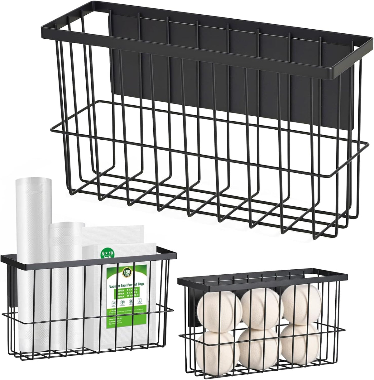 FAMNONE 1-Pack Magnetic Basket for Dryer Balls, Laundry Room Organizer